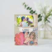 Franse homoseksuele bruiloft RSVP met foto Uitnodiging Briefkaart (Staand voorkant)