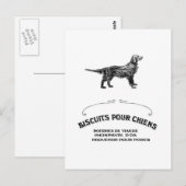 Franse hond, Antiek Dog Biscuit en mode Briefkaart (Voorkant / Achterkant)
