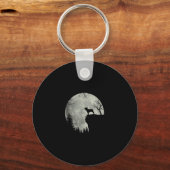Franse hond Dog en moon Halloween Costume Sleutelhanger (Voorkant)