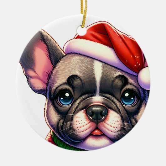 Franse hond keramisch ornament (Voorkant)