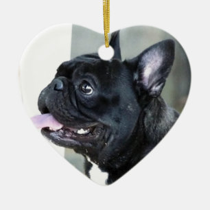 Franse hond keramisch ornament