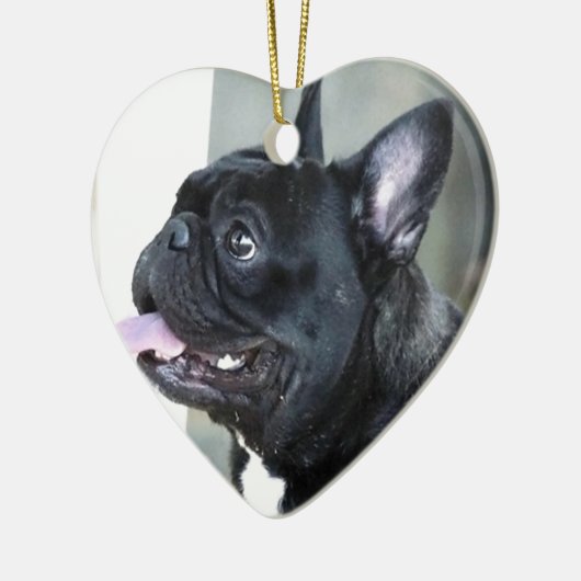 Franse hond keramisch ornament (Links)