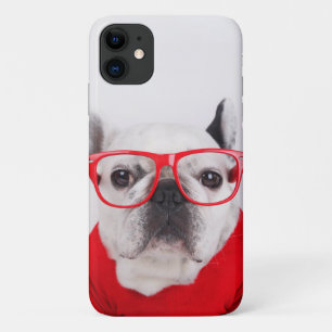 Franse hond met bril en Shirt Case-Mate iPhone Case