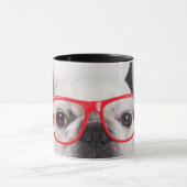 Franse hond met bril en Shirt Mok (Midden)