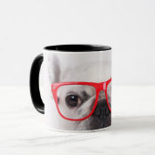 Franse hond met bril en Shirt Mok (Voorkant links)