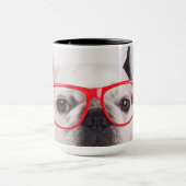Franse hond met bril en Shirt Mok (Midden)
