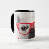Franse hond met bril en Shirt Mok (Voorkant links)
