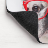 Franse hond met bril en Shirt Muismat (Hoek)