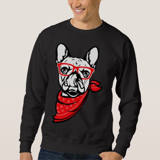 Franse hond met bril trui (Voorkant)