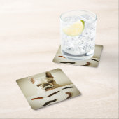 Franse hond met een snor kartonnen onderzetters (Insitu)