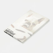 Franse hond met een snor post-it® notes (Schuin)
