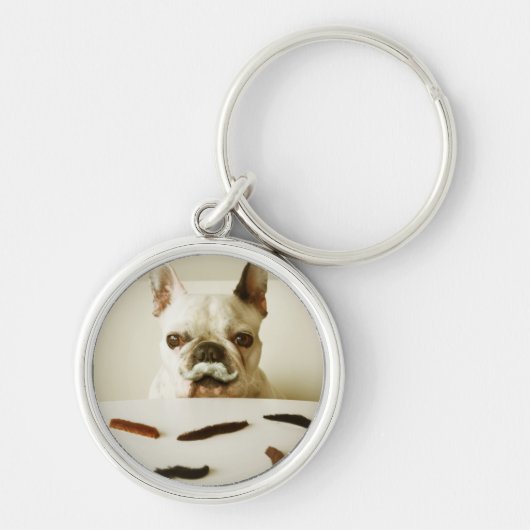 Franse hond met een snor sleutelhanger (Voorkant)