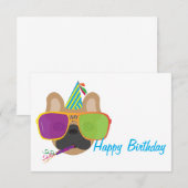 Franse hond met partijgebonden pet en zonnebrillen (Voorkant / Achterkant)