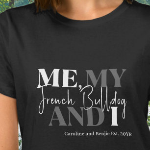 Franse Hond Moeder Gevestigde Chic Typografie Grap T-shirt