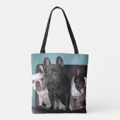 Franse hond op de stoel tote bag (Achterkant)