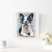 Franse hond vierkante klok (Huis)