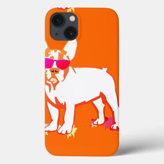 Franse Hond Zonnebril Illustratie Case-Mate iPhone Case (Achterkant)