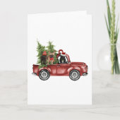 Franse honden op auto kerst ornament hond kerst kaart (Voorkant)