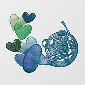 Franse hoorn band muziekles raamsticker (Vel)