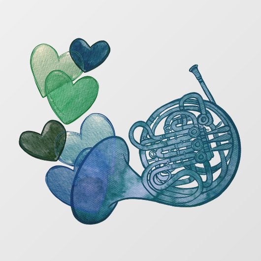 Franse hoorn band muziekles raamsticker (Vel)