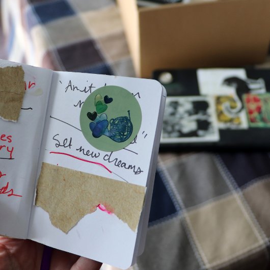 Franse hoorn band muziekles ronde sticker