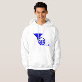 Franse hoorn - blauw hoodie (Voorkant volledig)