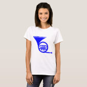 Franse hoorn - blauw t-shirt (Voorkant volledig)