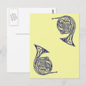 Franse hoorn briefkaart (Voorkant / Achterkant)