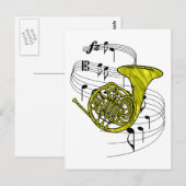 Franse hoorn briefkaart (Voorkant / Achterkant)