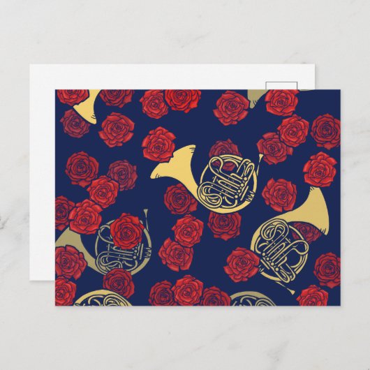 Franse hoorn briefkaart (Voorkant / Achterkant)