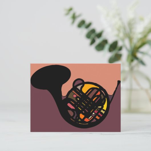 Franse hoorn briefkaart (Staand voorkant)