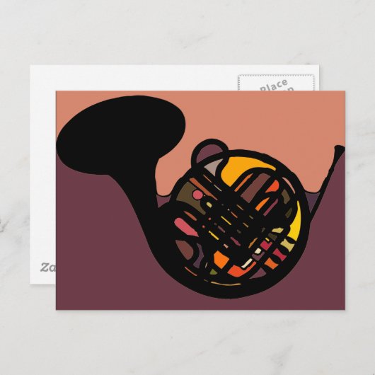 Franse hoorn briefkaart (Voorkant / Achterkant)