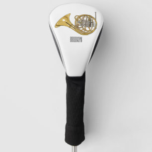 Franse hoorn cartoon illustratie golfheadcover