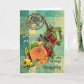 Franse hoorn Cornucopia voor Thanksgiving Feestdagen Kaart (Voorkant)