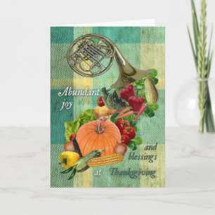 Franse hoorn Cornucopia voor Thanksgiving Feestdagen Kaart