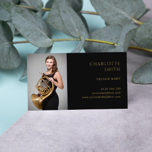 Franse hoorn Custom Gold & Black Elegant Visitekaartje