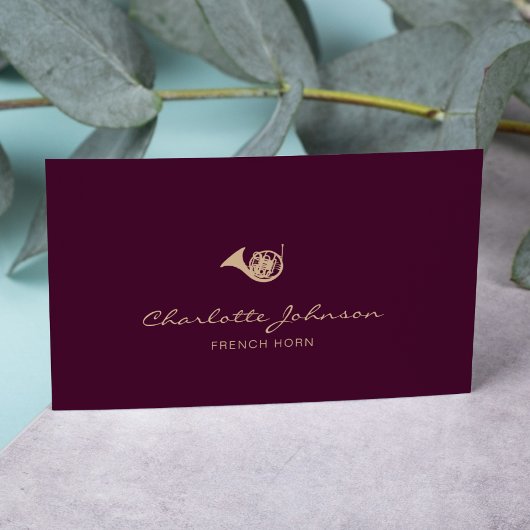 Franse hoorn Elegante muzikant Bourgondië Visitekaartje