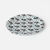 Franse Hoorn en muziek Papieren Bordje (Gekanteld)