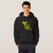 Franse hoorn - Geel Hoodie (Voorkant volledig)