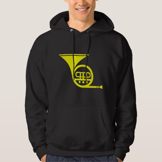 Franse hoorn - Geel Hoodie (Voorkant)