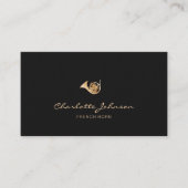 Franse hoorn goud & zwart professionele muzikant visitekaartje (Voorkant)