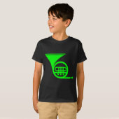Franse hoorn - groen t-shirt (Voorkant volledig)