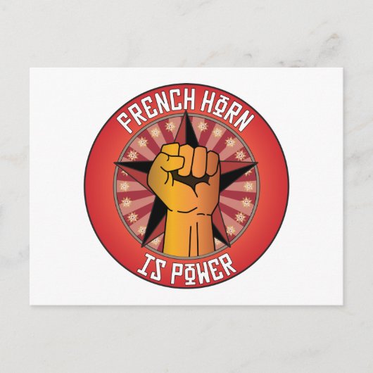 Franse hoorn is macht briefkaart (Voorkant)
