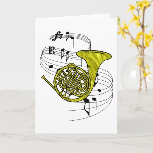 Franse hoorn kaart (Gele Bloem)