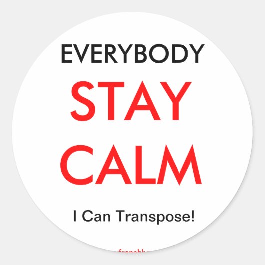 Franse hoorn kan ik transponeren ronde sticker (Voorkant)