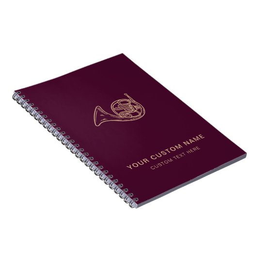 Franse hoorn messing muziek leraar Bourgondië Mode Notitieboek (Rechterzijde)