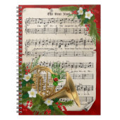 Franse hoorn met vel voor kerstmis notitieboek (Voorkant)