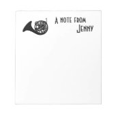 Franse hoorn notitieblok (Voorkant)