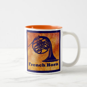 Franse hoorn op Oranje Tweekleurige Koffiemok