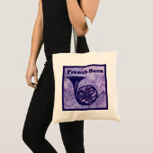 Franse Hoorn op Paars Tote Bag (Voorkant (product))